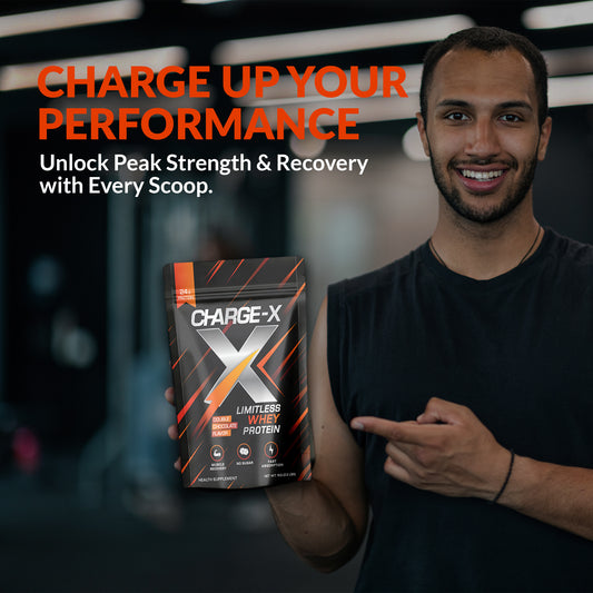 Charge-X Limitless Whey Protein – 1KG | 24g Protein per Scoop | Double Chocolate Flavor | Muscle Recovery | Sugar-Free | Fast Absorption