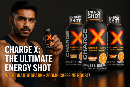 Charge X: The Ultimate Energy Shot with Orange Spark – 200mg Caffeine Boost!